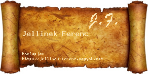 Jellinek Ferenc névjegykártya